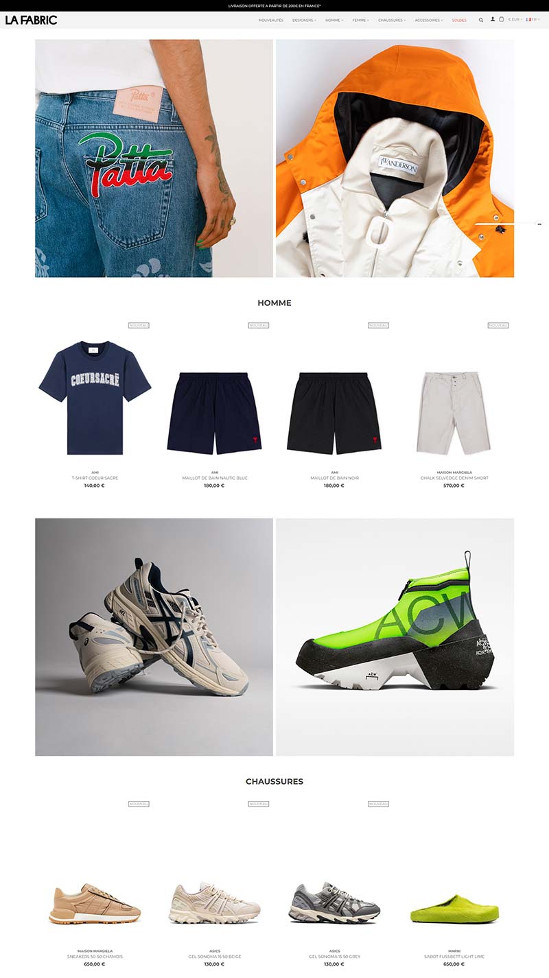 LA FABRIC 法国街头时尚服饰购物网站