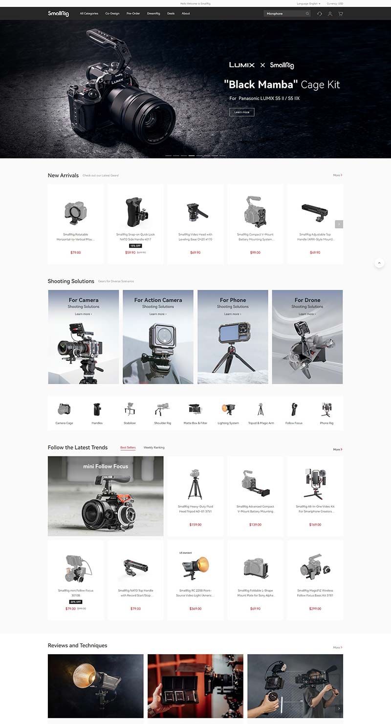 SmallRig 美国专业摄影云台配件购物网站