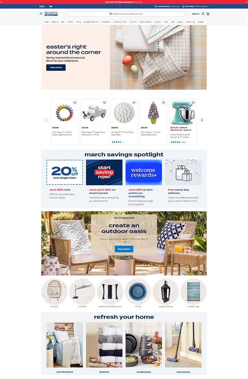 Bed Bath & Beyond 美国家具家居品牌购物网站