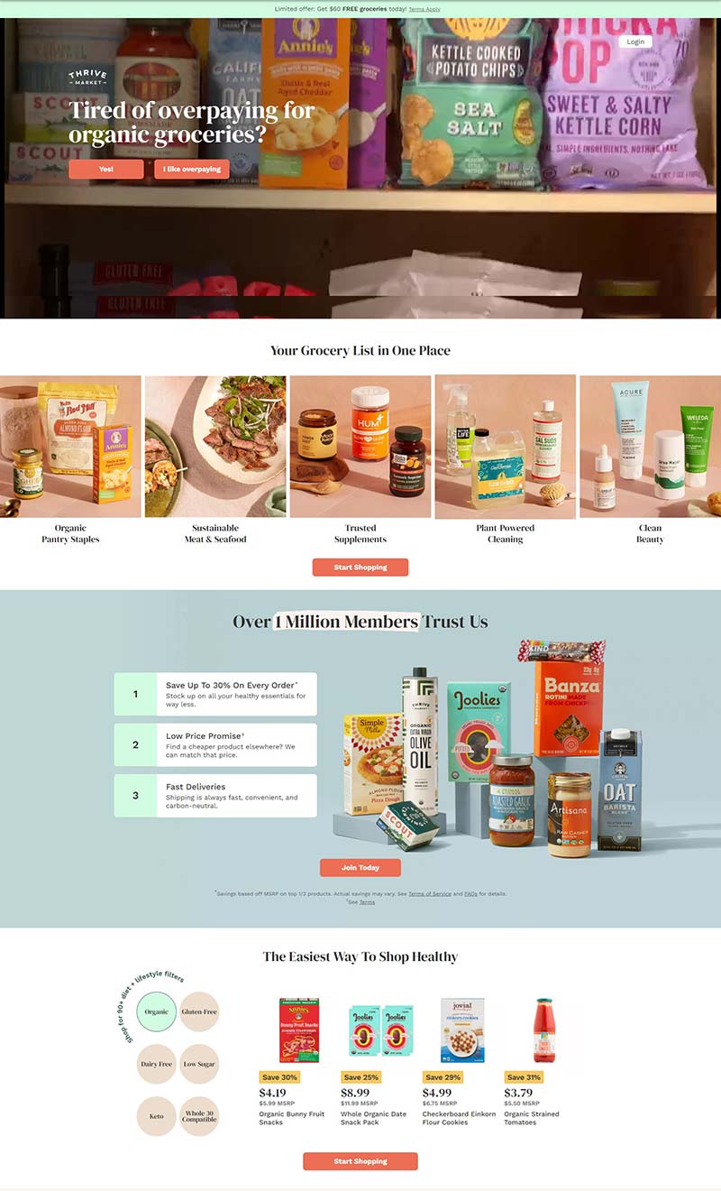 THRIVE MARKET 美国天然有机食品购物网站