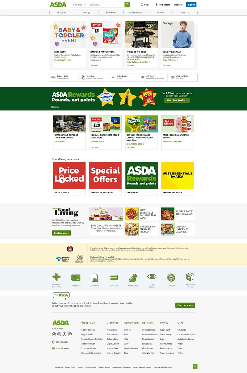 ASDA 英国知名零售电商购物网站
