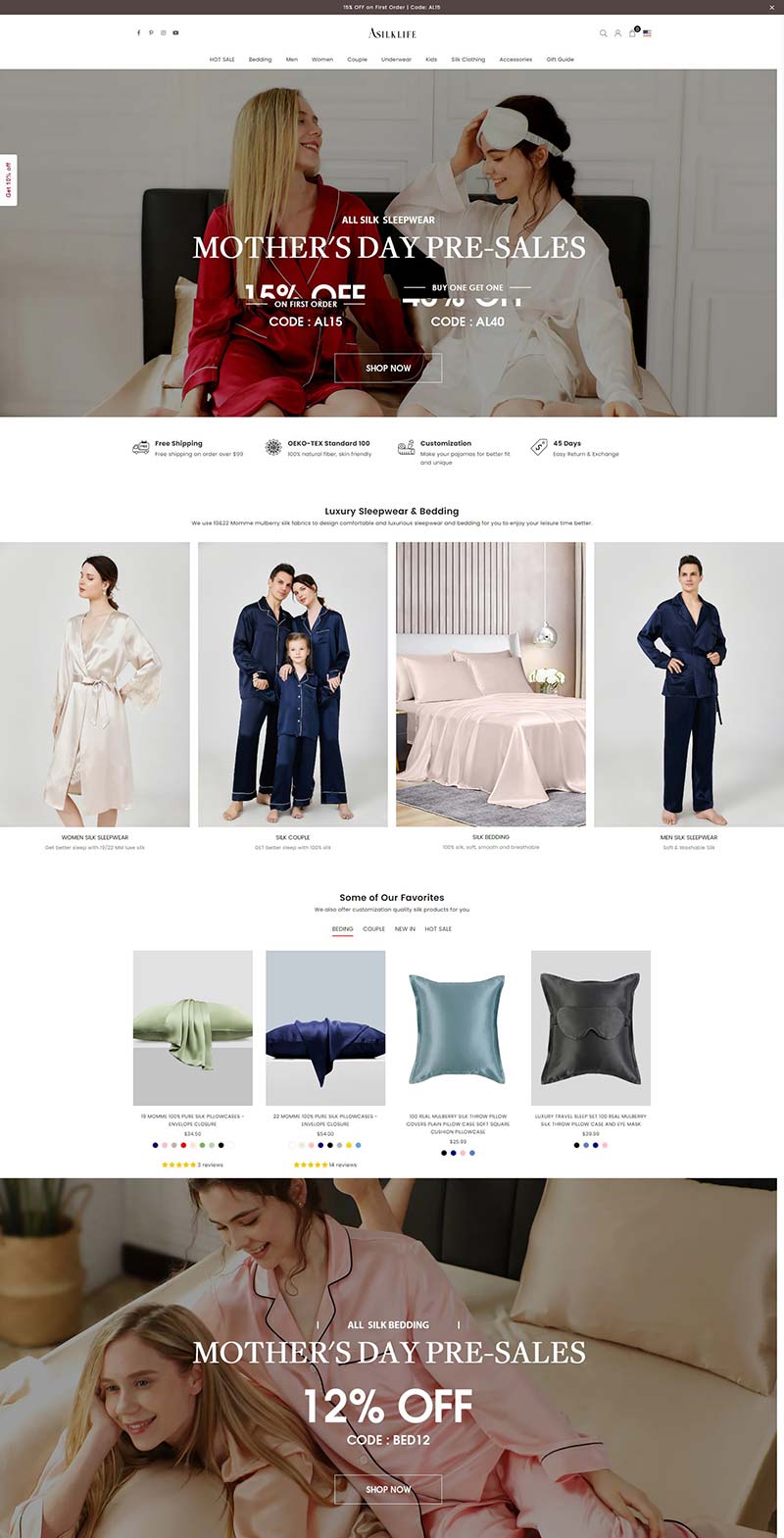Asilklife 中国丝绸居家服品牌购物网站