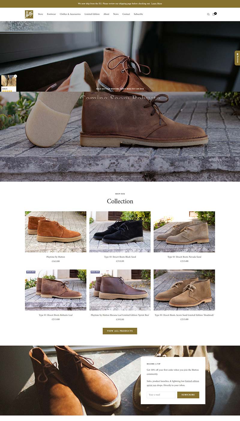 Hutton Boots US 英国舒适鞋履品牌美国官网