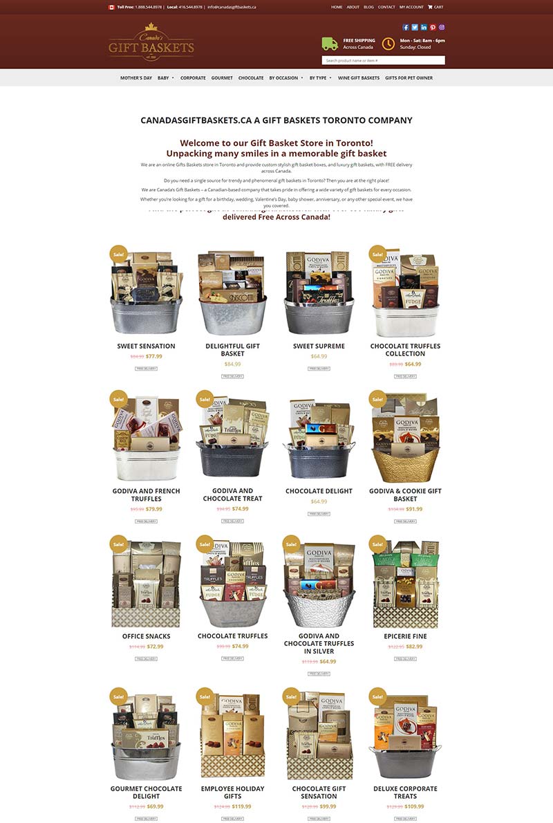 Canada's Gift Baskets 加拿大豪华礼品蓝订购网站