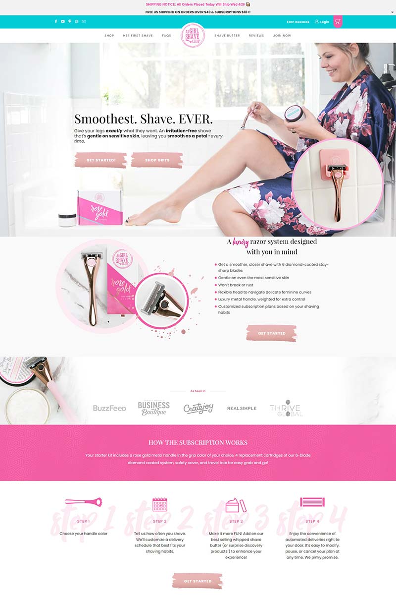 All Girl Shave Club 美国剃须美体产品购物网站