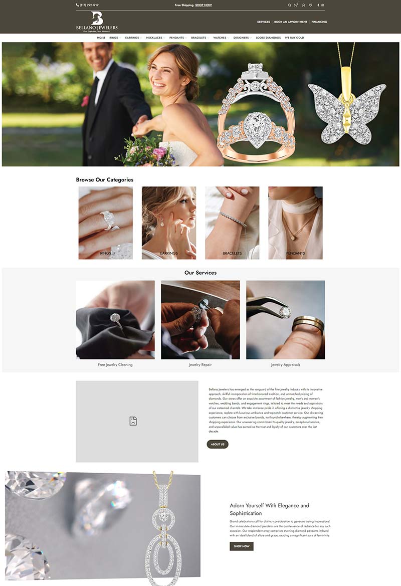 Bellano Jewelers 美国婚礼珠宝品牌购物网站
