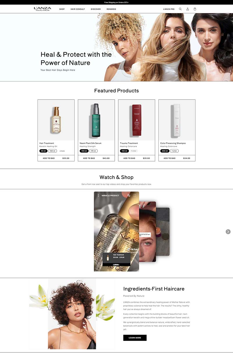 L'ANZA 美国植物活性护发品牌购物网站