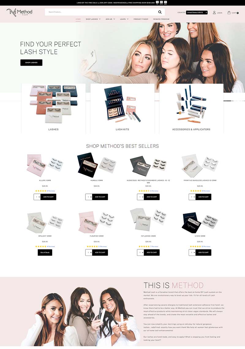 Method Lash 加拿大睫毛美妆产品购物网站