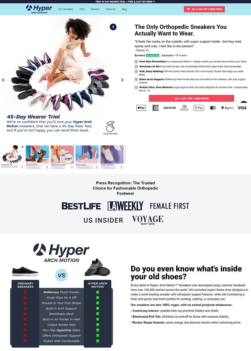 Hyper Arch Motion 美国矫形运动鞋品牌购物网站
