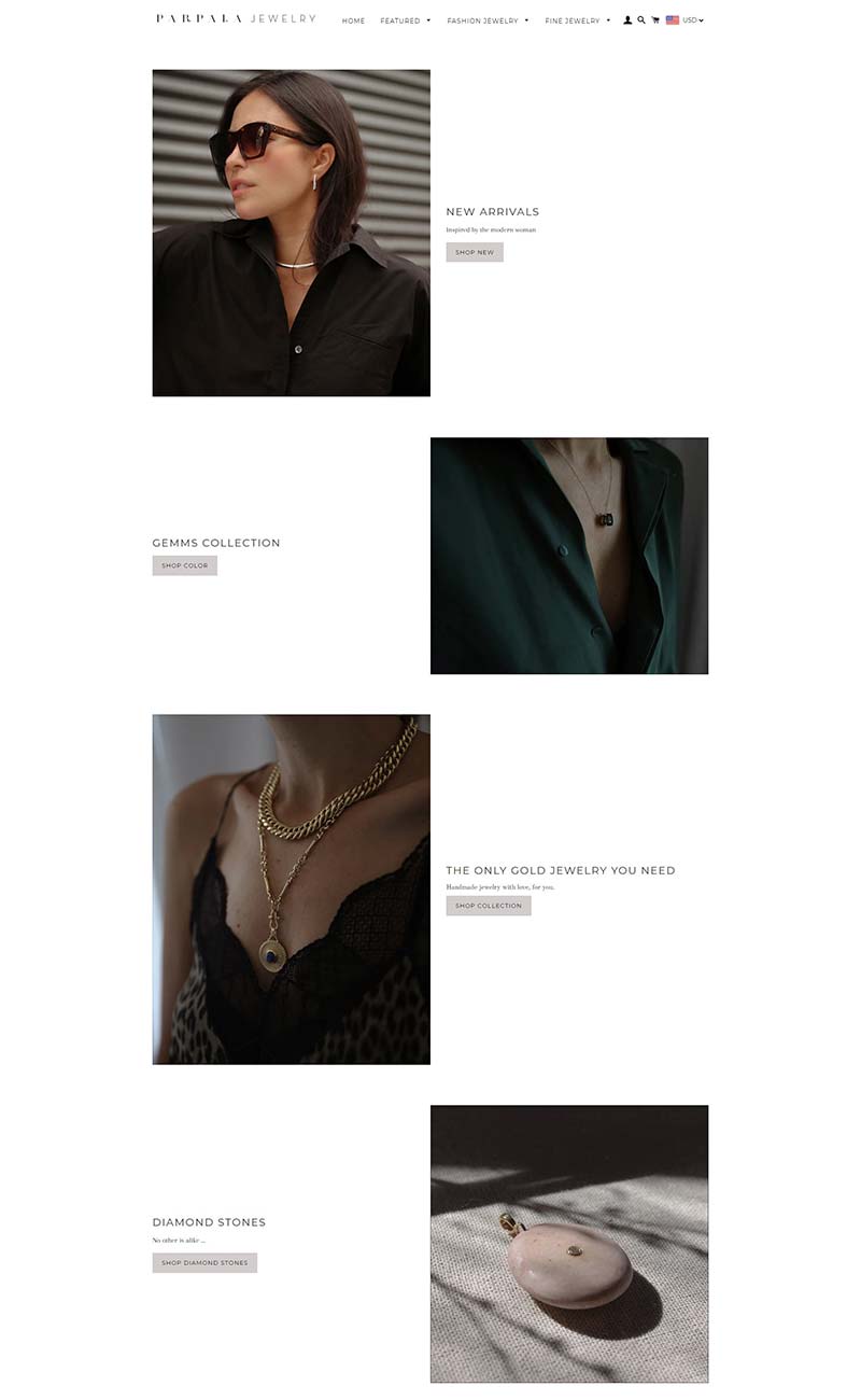 PARPALA JEWELRY 美国时尚简约珠宝配饰购物网站