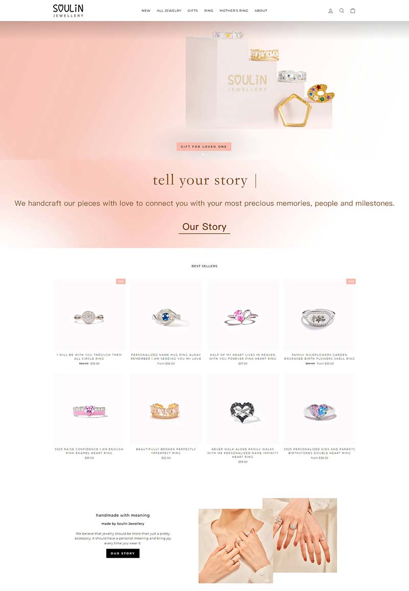 Soulin Jewellery 美国手工珠宝配饰品牌购物网站