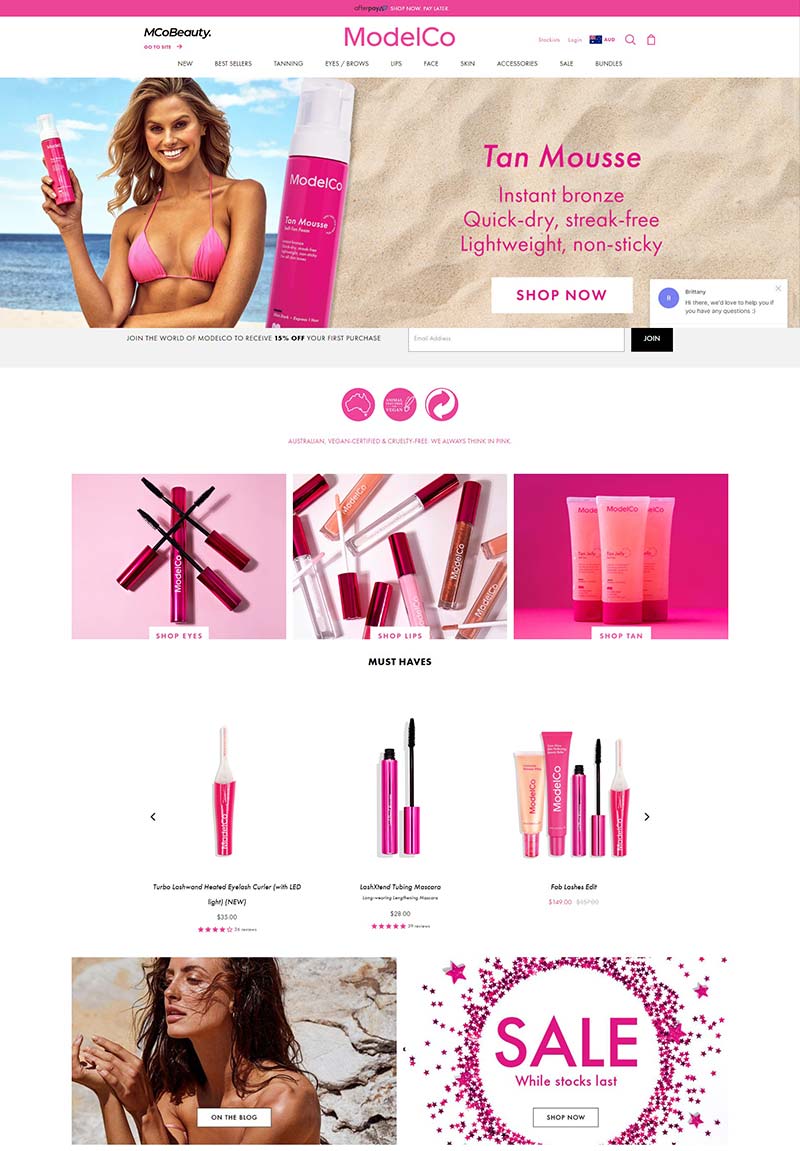 ModelCo 澳洲睫毛美妆品牌购物网站