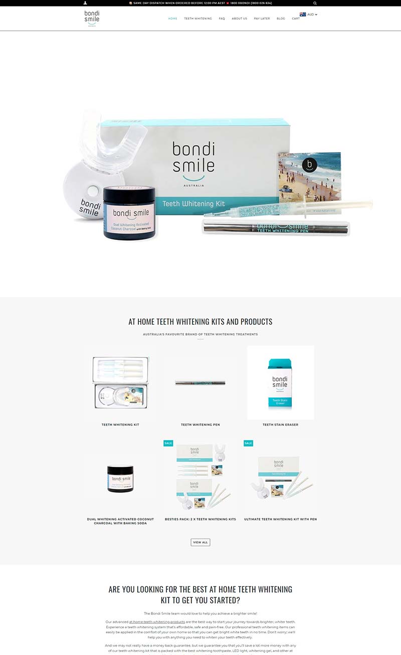 BONDI SMILE 澳洲牙齿美白产品购物网站