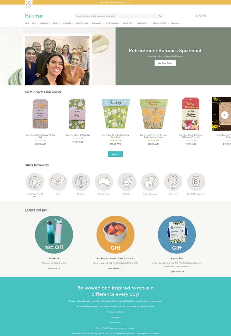 Biome AU 澳洲健康生活用品购物网站