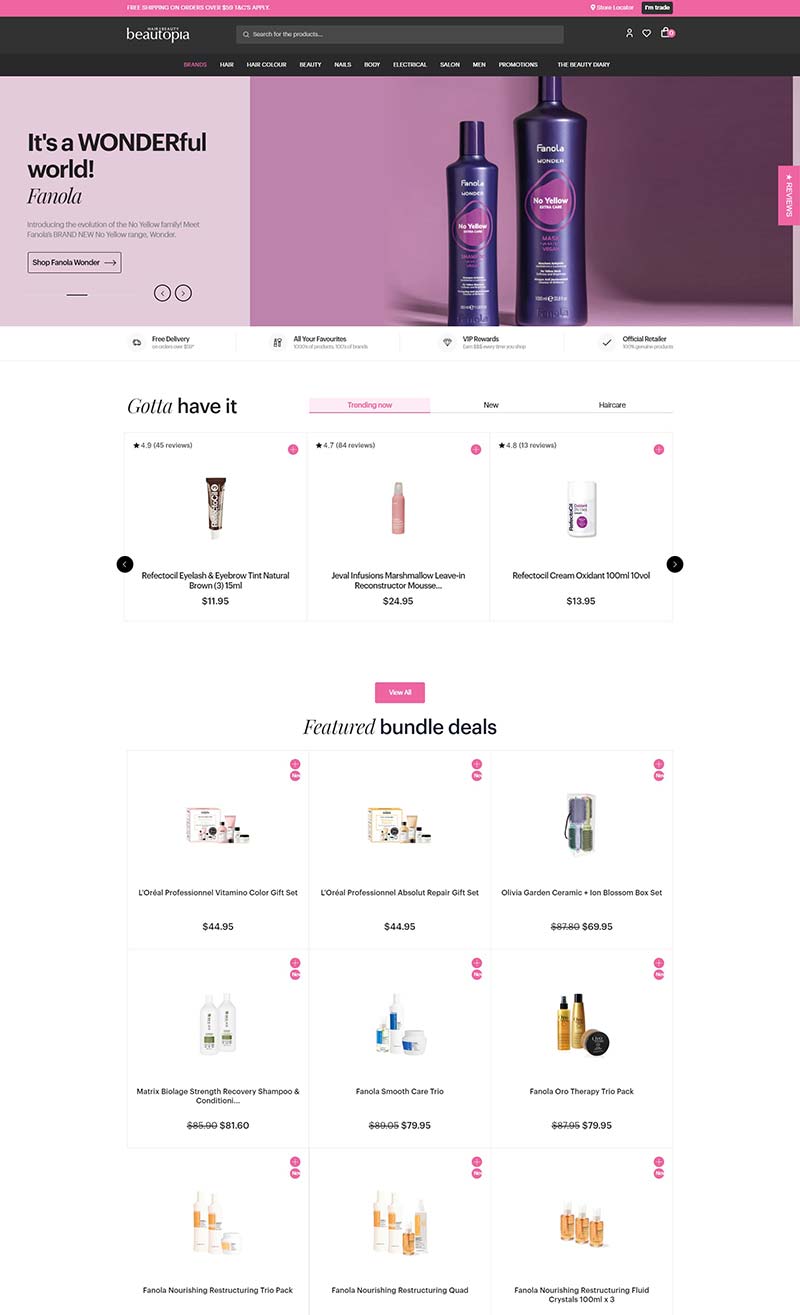 Beautopia Hair & Beauty 澳洲美发美容产品购物网站