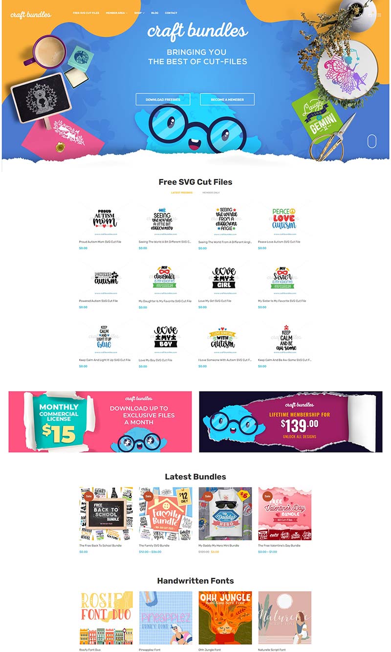 CraftBundles 美国工艺设计元素订阅网站