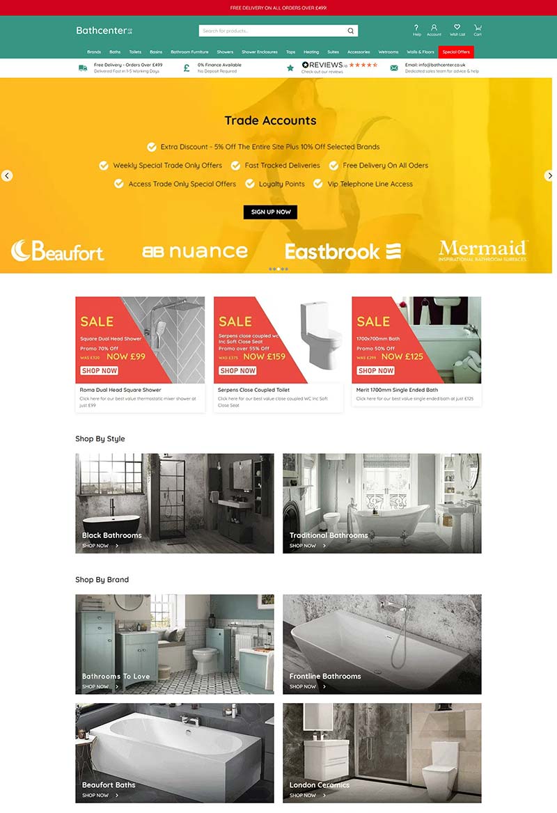 Bathcenter.co.uk 英国专业浴室用品购物网站