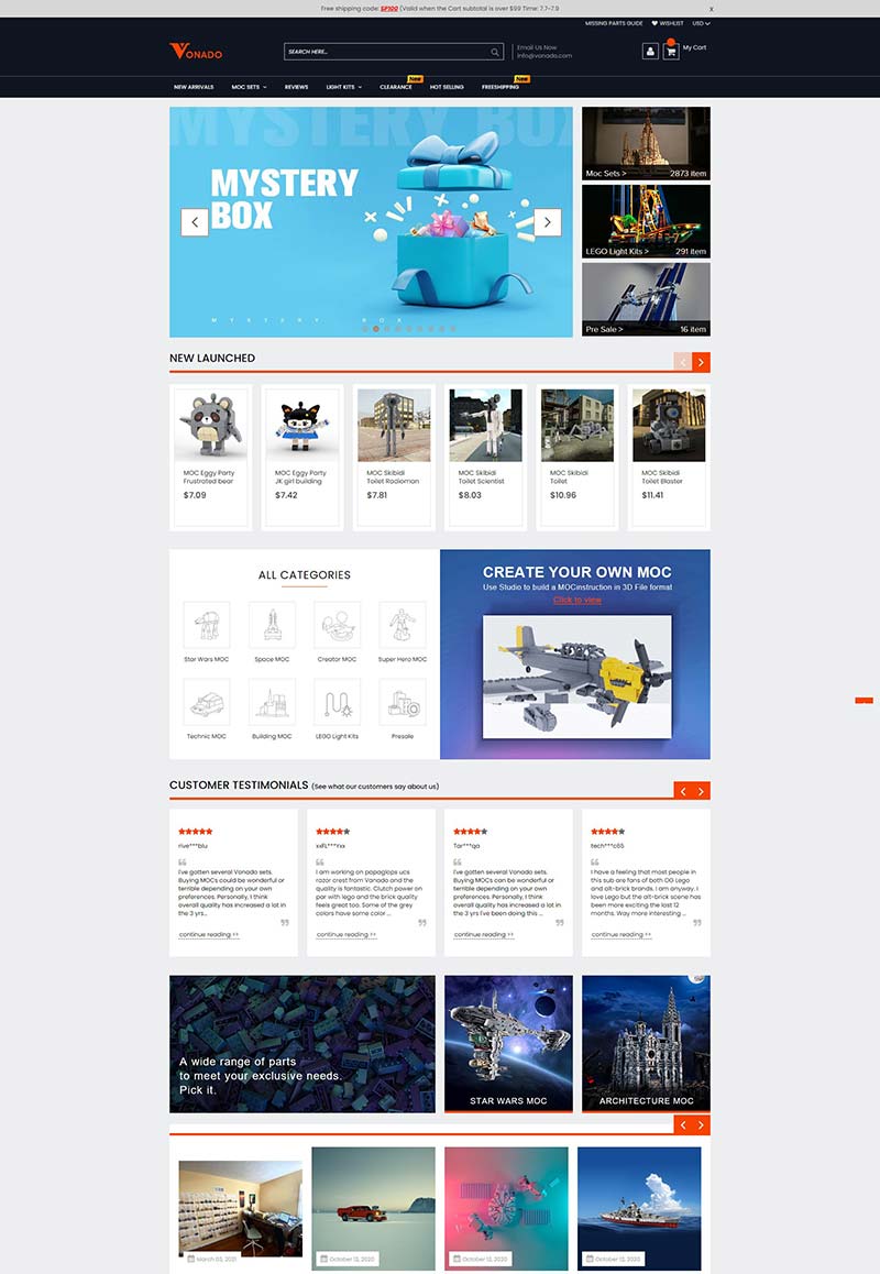 Vonado 中国LED乐高积木购物网站
