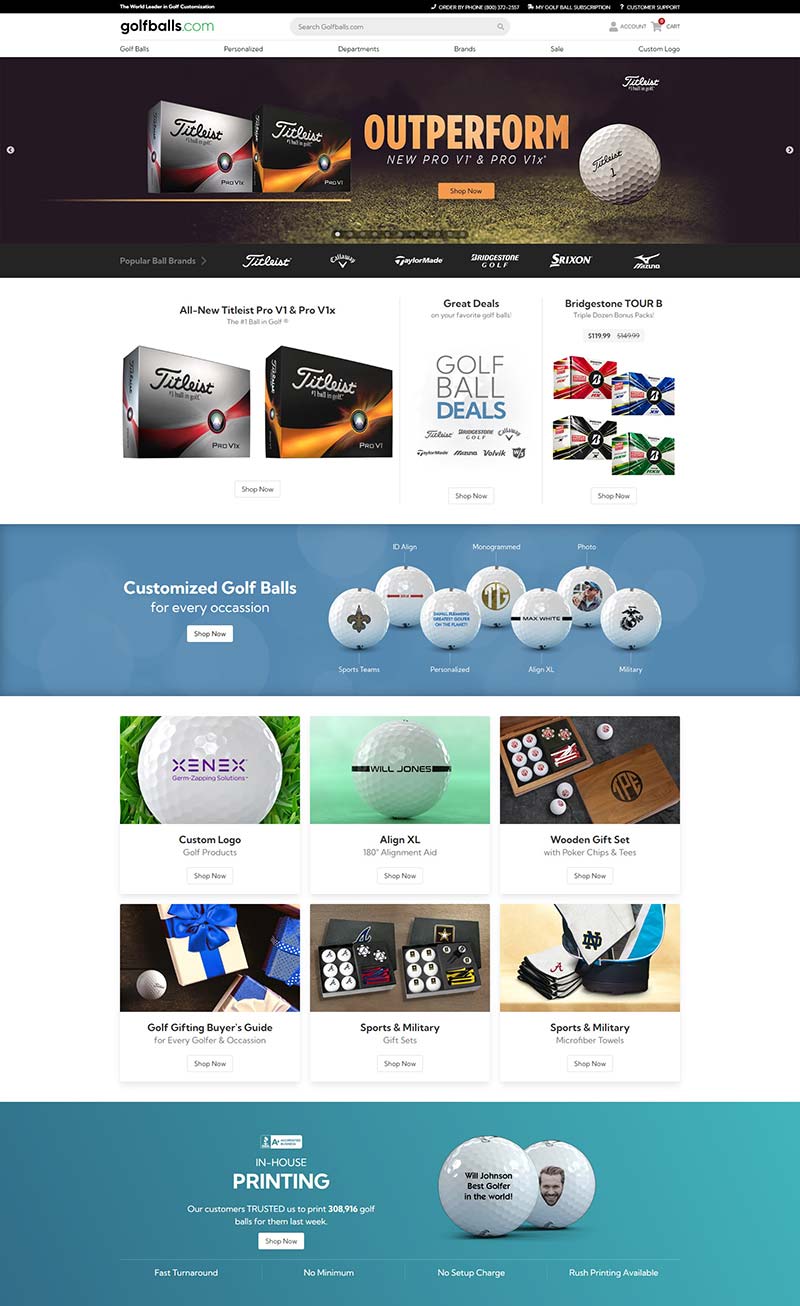 Golfballs.com 美国高尔夫运动装备购物网站