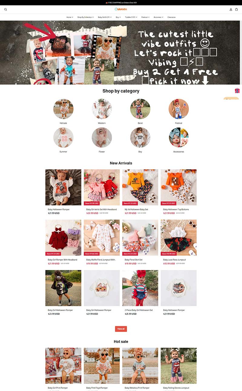 LuluBubbles 美国婴幼儿服装购物网站