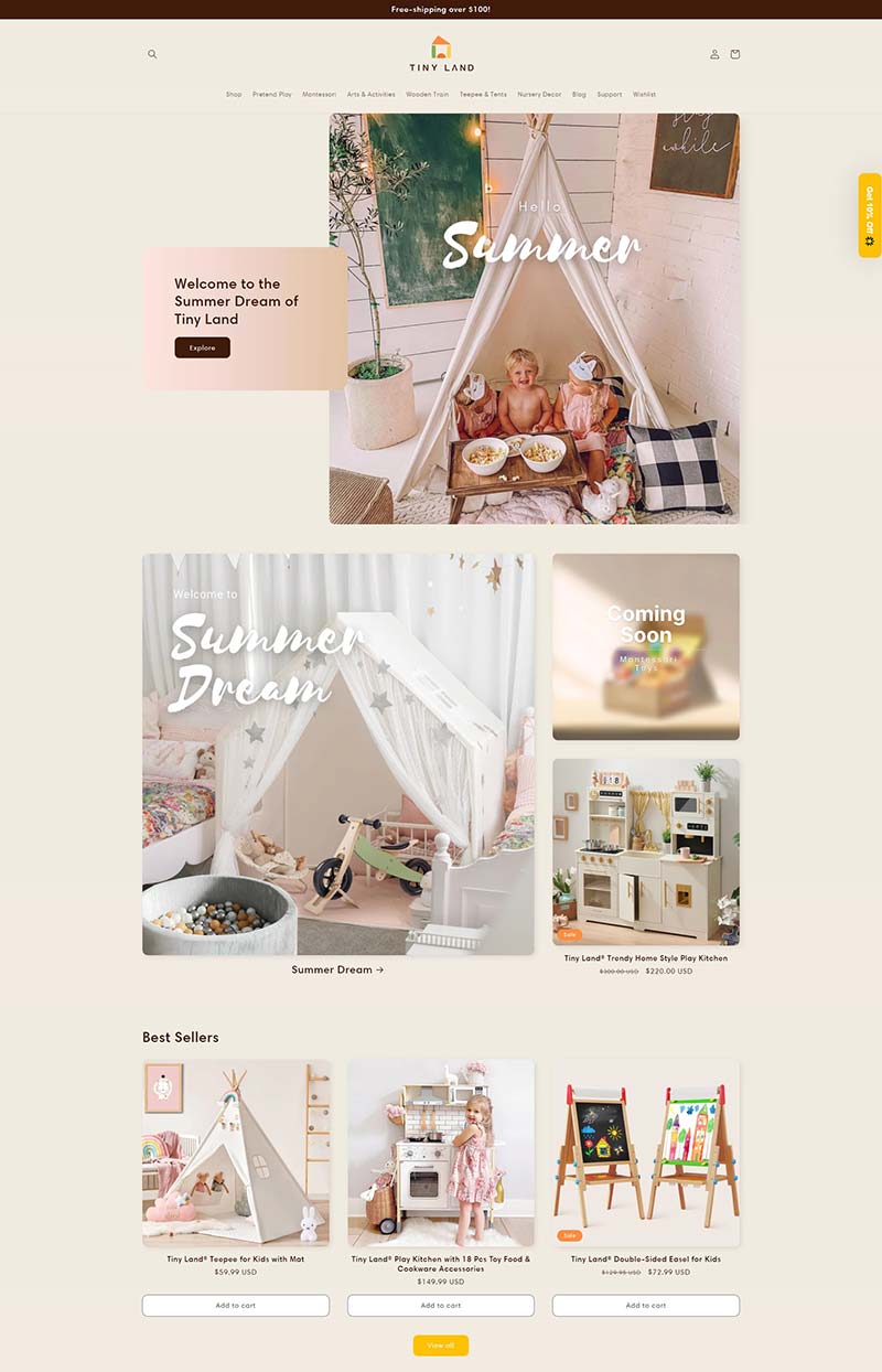 Tiny Land 美国木制儿童玩具购物网站