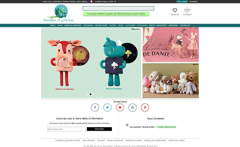 Doudou et Compagnie 法国儿童毛绒玩具购物网站