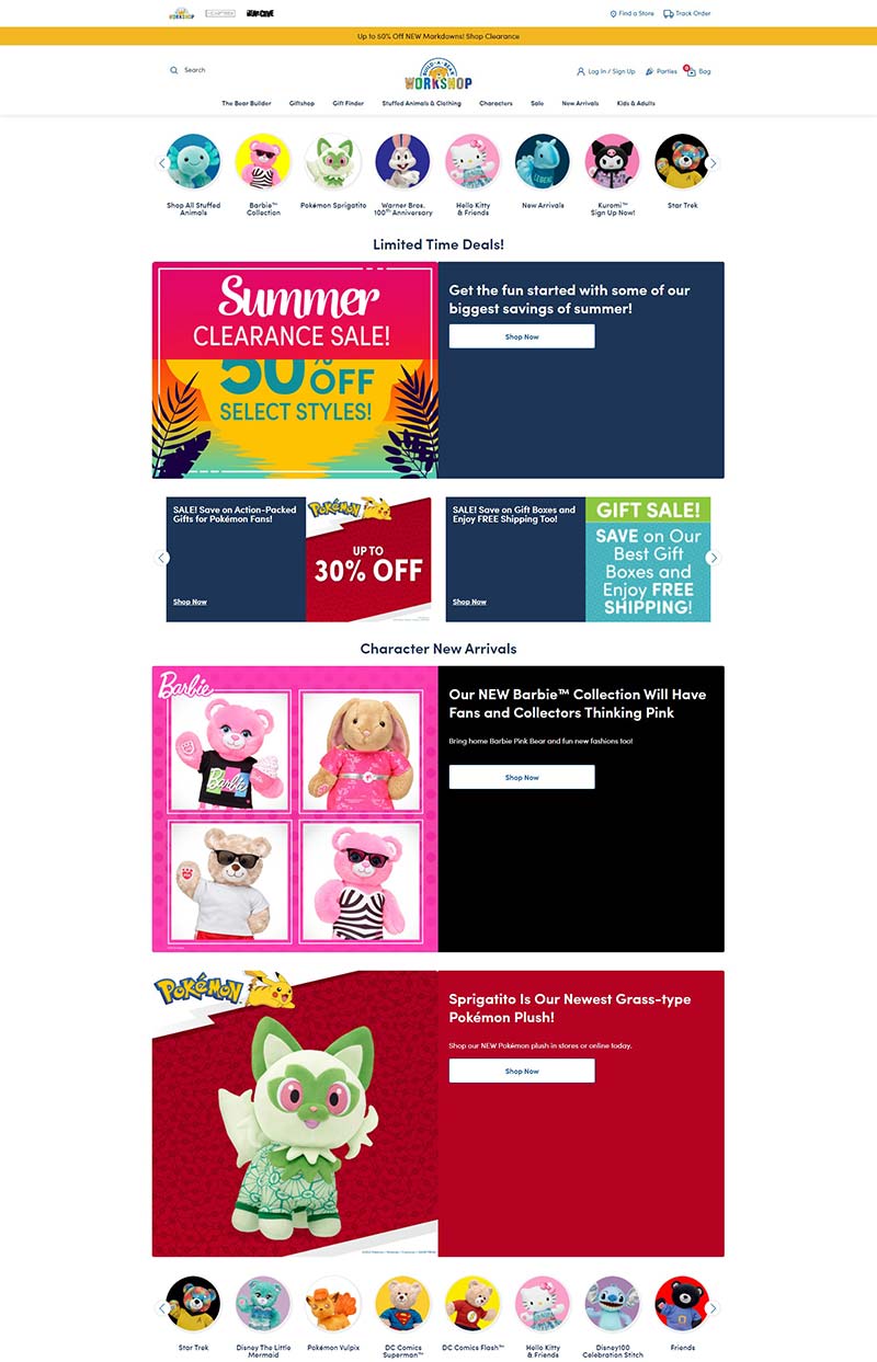 Build-A-Bear Workshop 美国毛绒玩具品牌购物网站