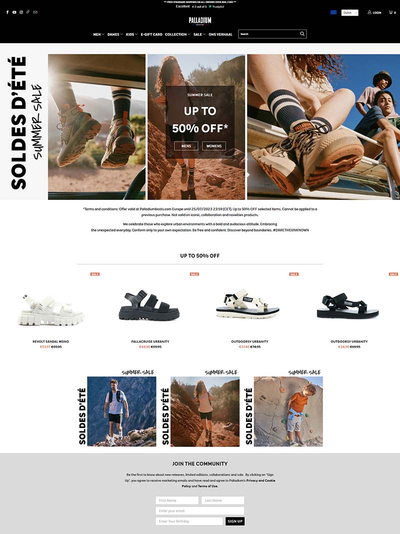 Palladium NL 荷兰都市户外鞋履购物网站