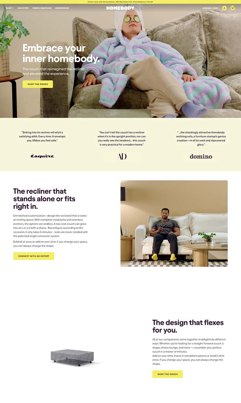 Homebody 美国舒适沙发品牌购物网站