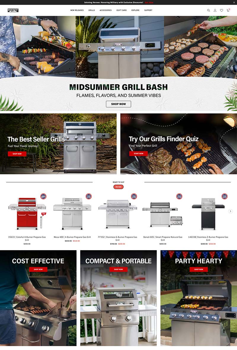 Monument Grills 美国专业燃气烧烤炉订购网站
