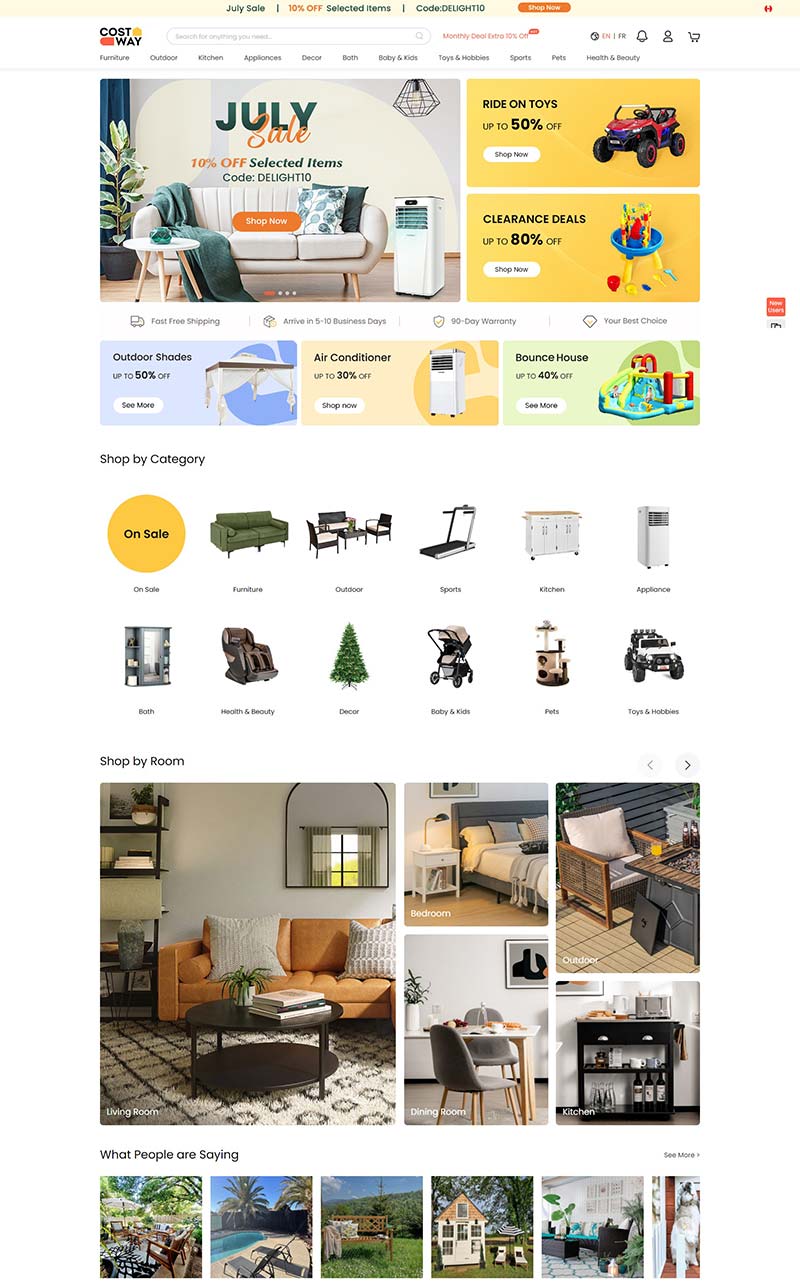 Costway CA 加拿大时尚家具家居品牌购物网站