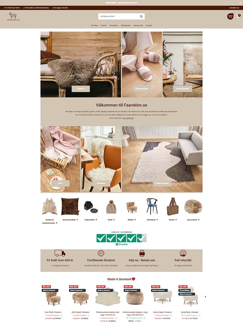 Faarskinn 瑞典羊毛居家用品购物网站