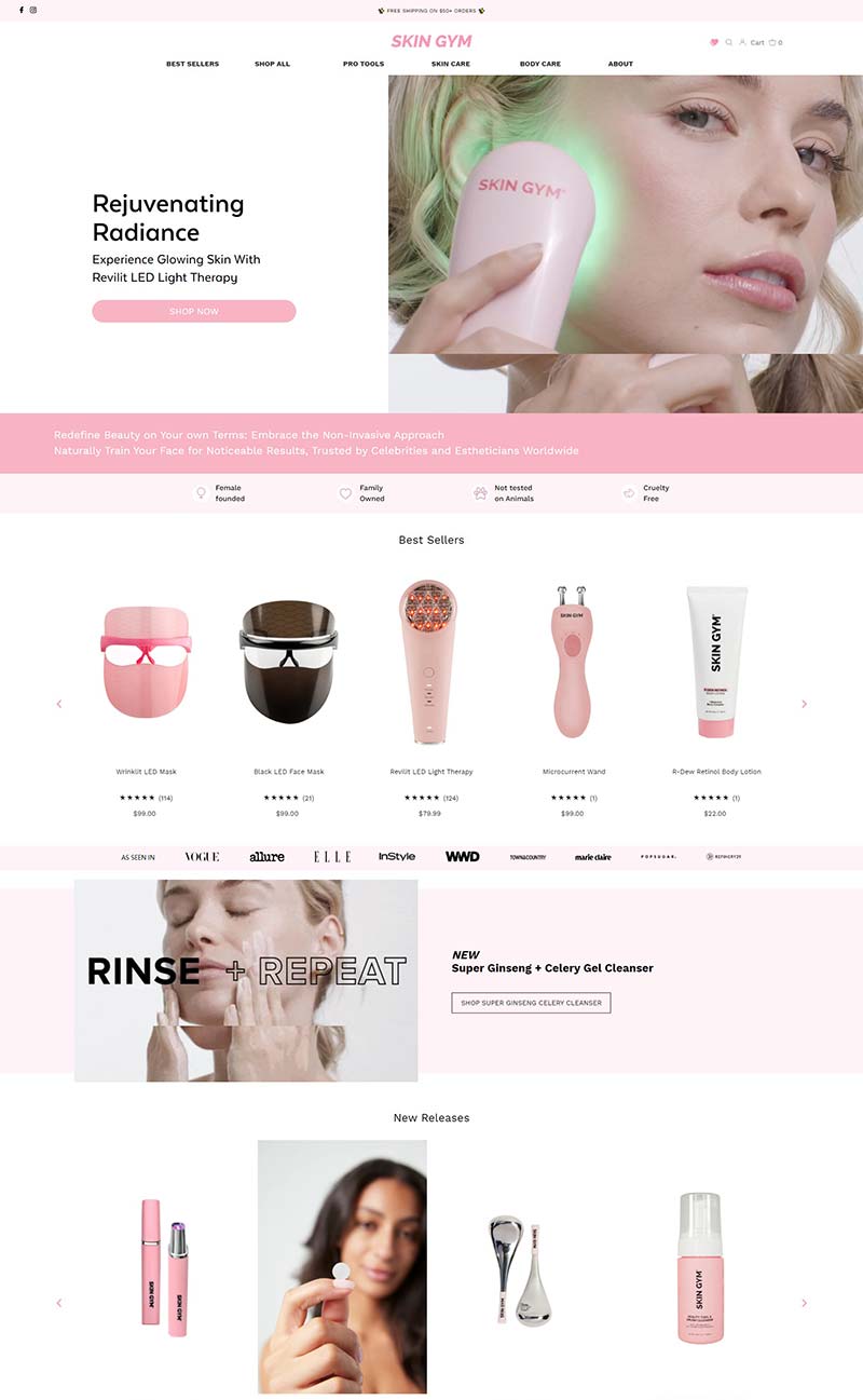 Skin Gym US 美国美容护肤套装购物网站