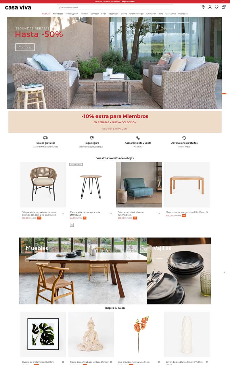 Casa Viva 西班牙家具家居购物网站