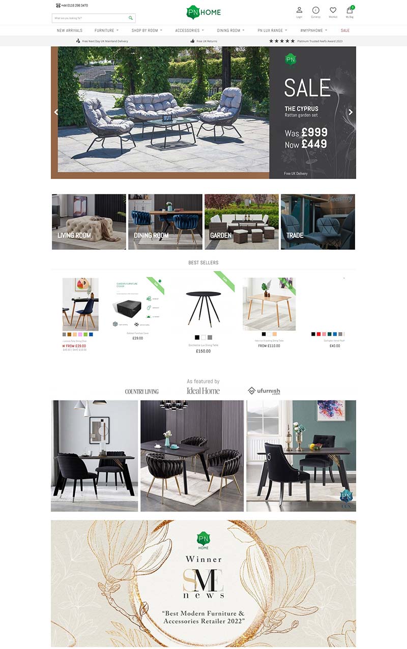 PN Home 英国时尚家具家居购物网站