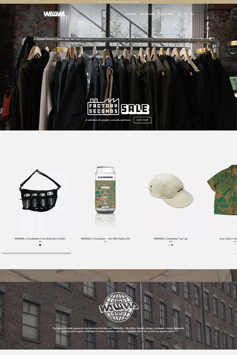 Wawwa Clothing 英国手工服装配饰购物网站