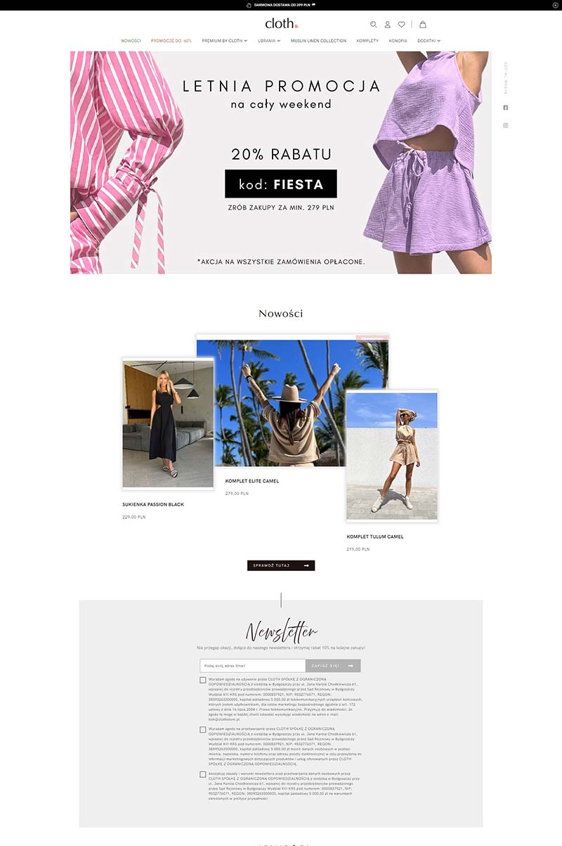 ClothStore.pl 波兰时尚女装在线购物商店