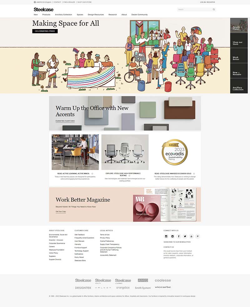 Steelcase 美国专业工作椅购物网站