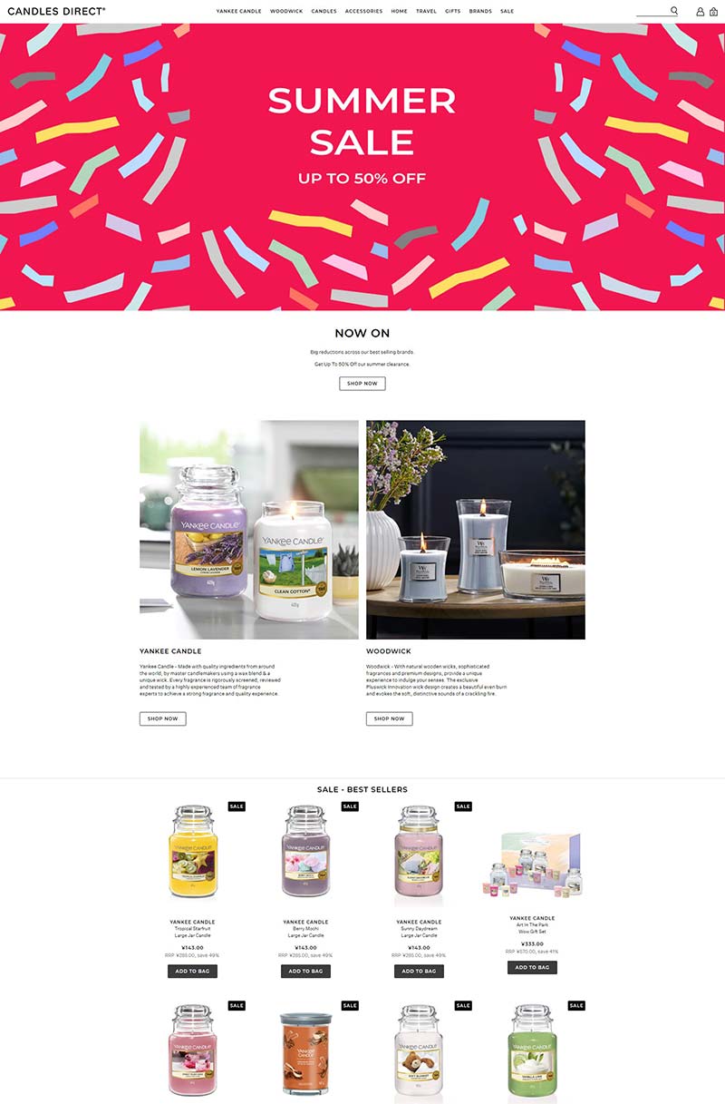 Candles Direct 英国香薰蜡烛品牌购物网站