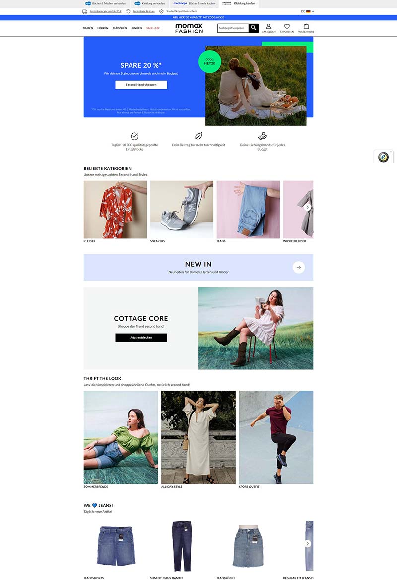 MOMOX FASHION 德国品牌闲置服装购物网站