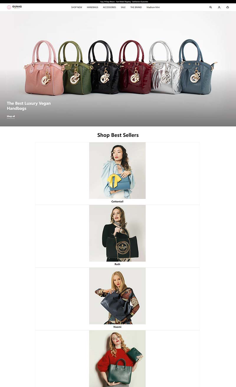 GUNAS New York 美国时尚包袋品牌购物网站