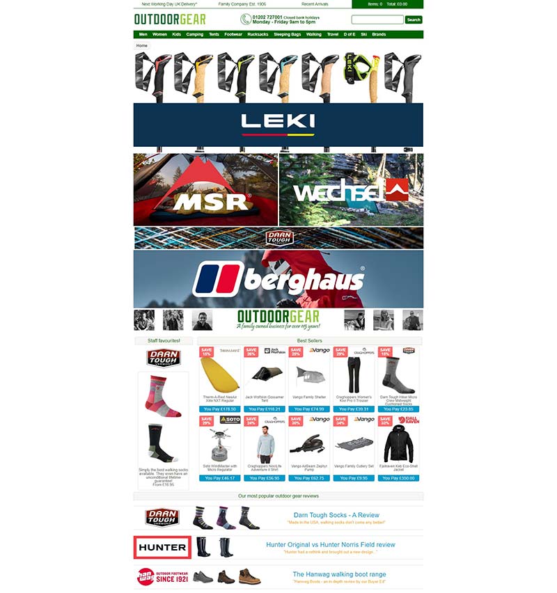 OutdoorGear 英国户外装备购物商店