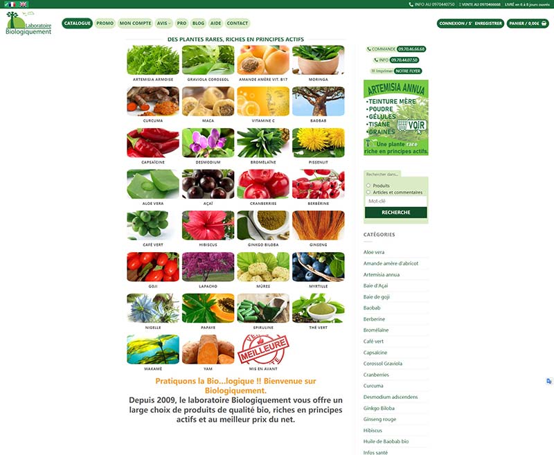 Biologiquement 法国天然有机产品购物网站