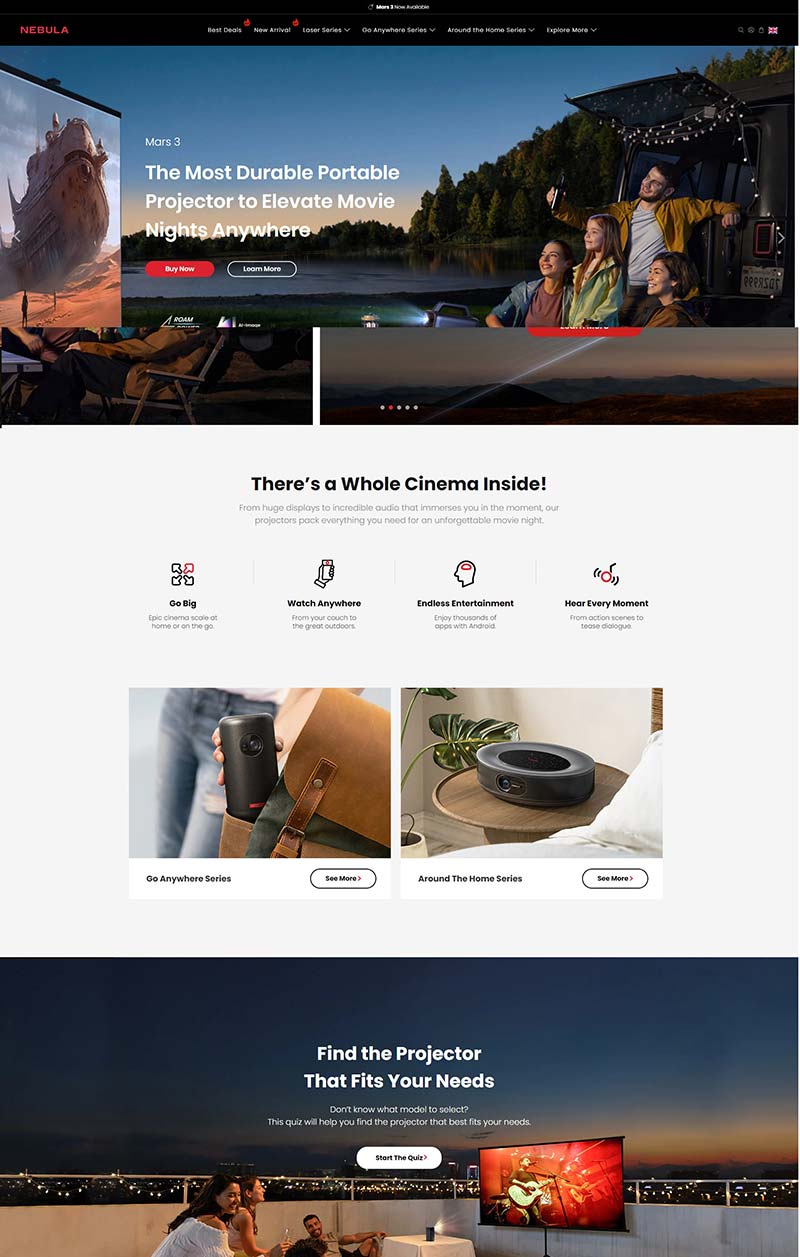 Nebula UK 英国智能投影仪品牌购物网站