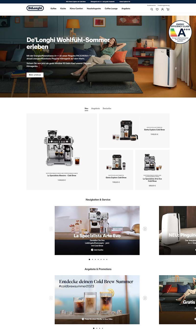 Delonghi 德国品牌咖啡机购物网站