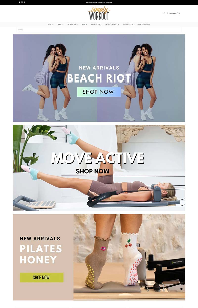Simply Workout 美国健身服装配饰购物网站