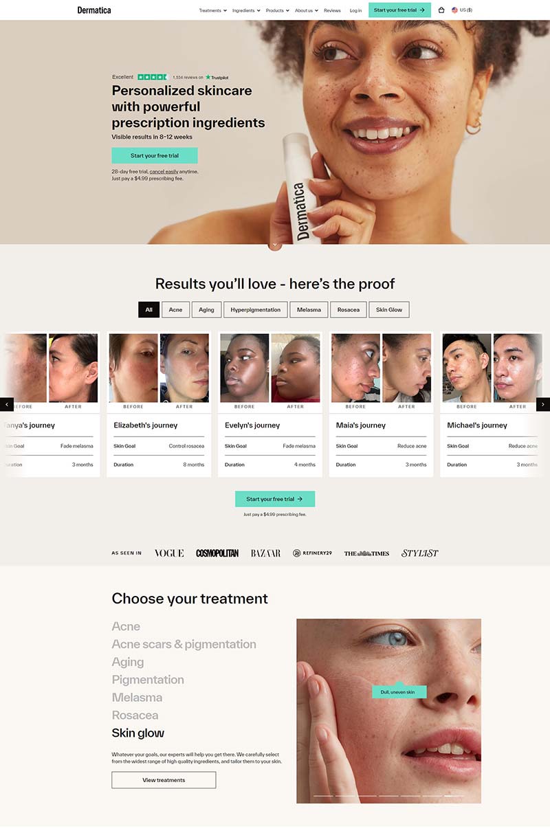 Dermatica 美国医疗处方护肤品购物网站