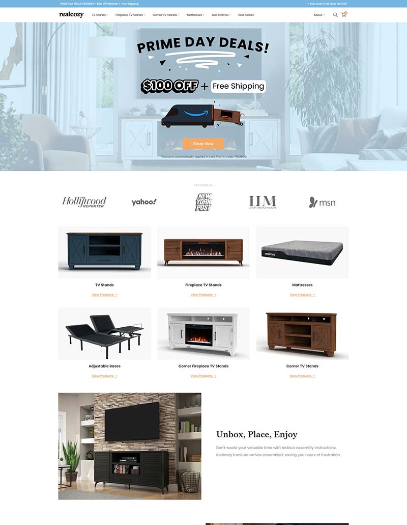 Realcozy 美国木制家具品牌购物网站