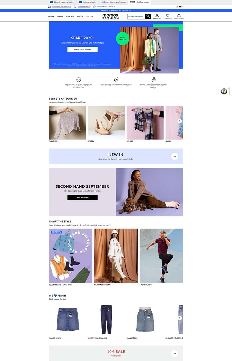 MOMOX FASHION  德国闲置品牌服装购物网站