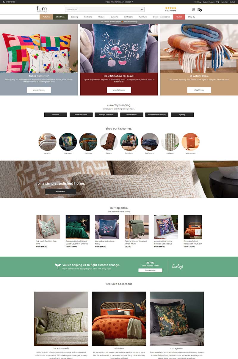 Furn UK 英国时尚家居饰品购物网站
